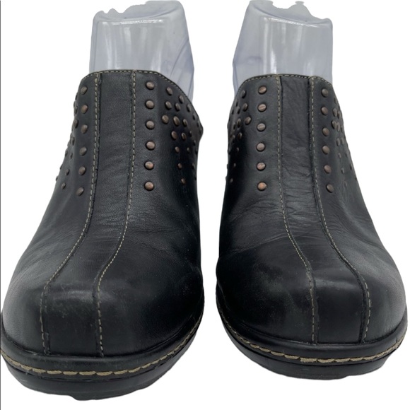 Sofft Black Leather Studs Mules Clogs Shoes Size 9 EUC - Picture 5 of 9
